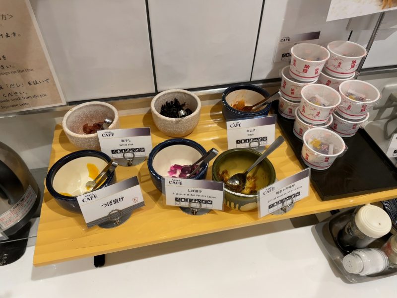ホテルビスタ名古屋【錦】の漬物類、梅干し、キムチ、納豆