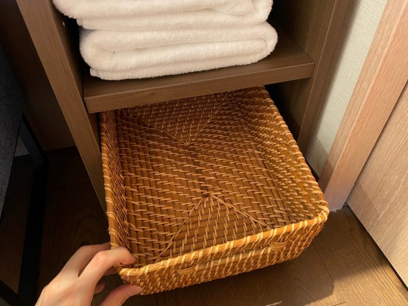 ホテルフォルツァ名古屋栄のタオルを入れる箱
